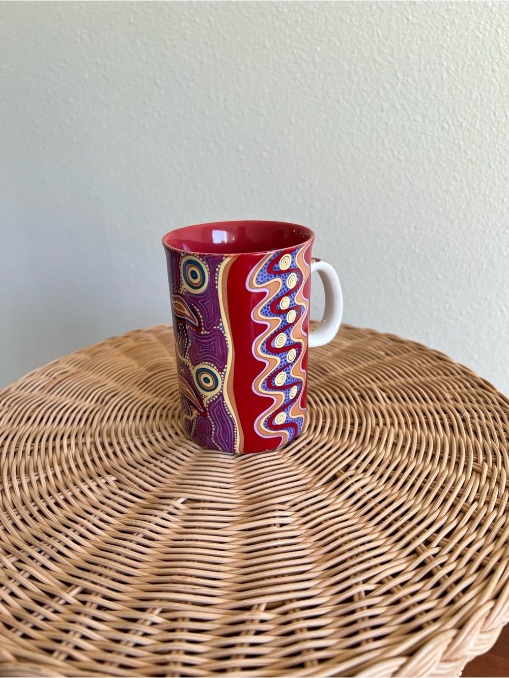 Tobwabba Colorful Patterned Ceramic Mug - Red & Purple - Picture 2 of 6